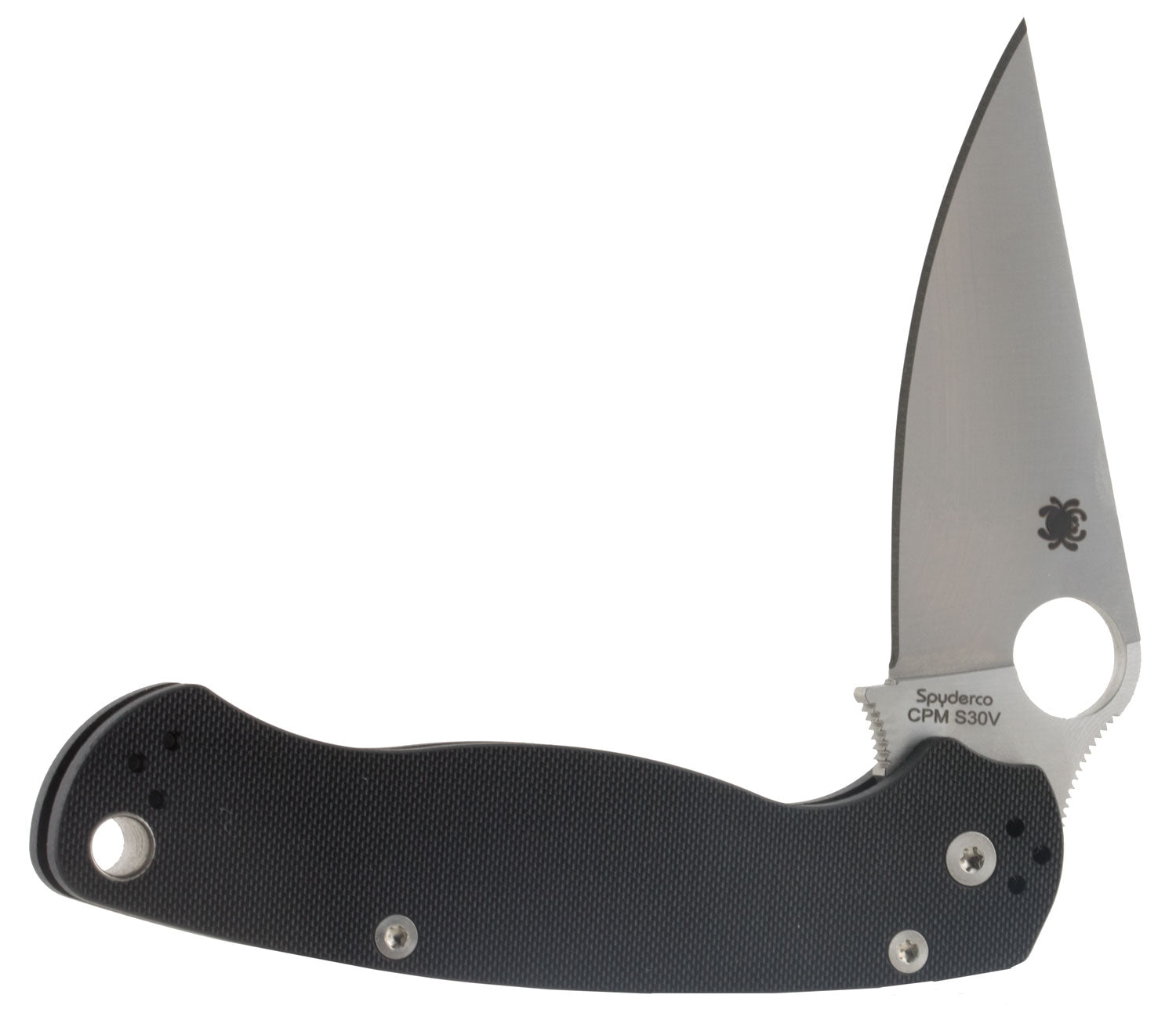 Spyderco Para Military 2 C81GP2 3.42" Folding Knife Plain CPM S45VN Drop Point Blade Black G10 Handle