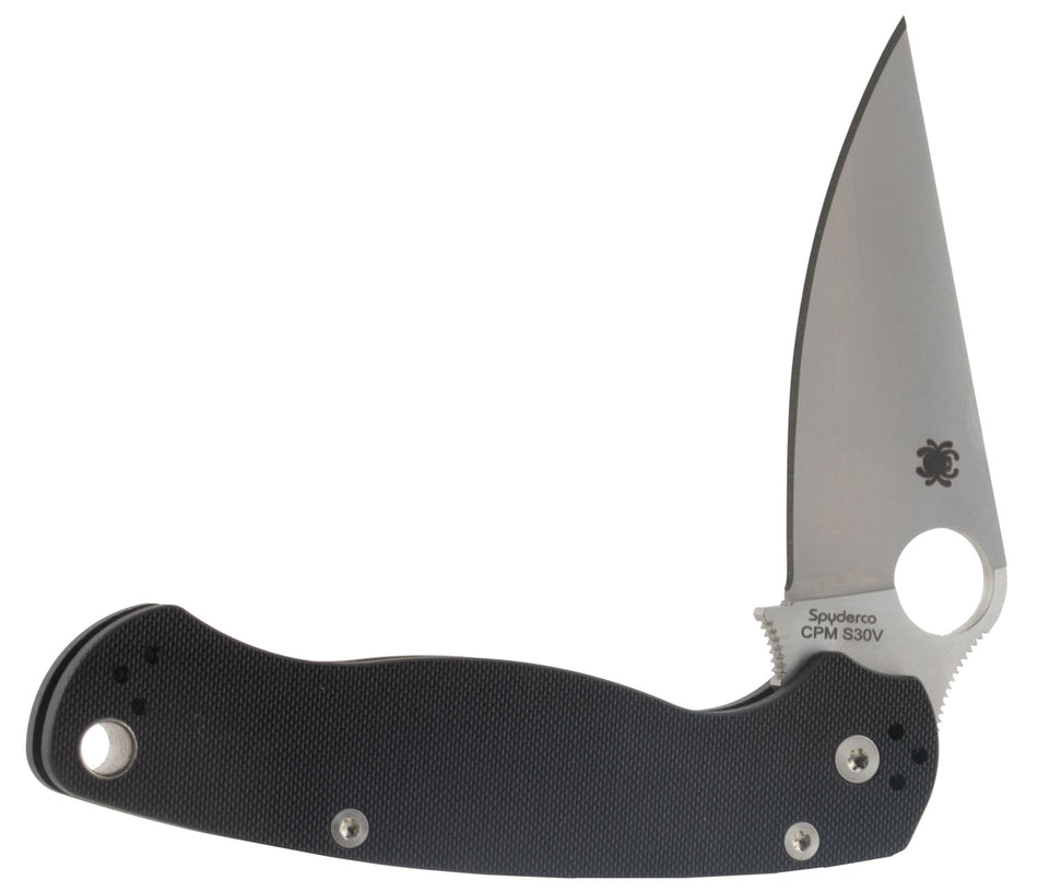 Spyderco Para Military 2 C81GP2 3.42" Folding Knife Plain CPM S45VN Drop Point Blade Black G10 Handle
