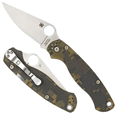 Spyderco C81GPCMO2 Para Military 2 3.45" Folding Knife Plain CPM S45VN SS Blade, Camo G10 Handle