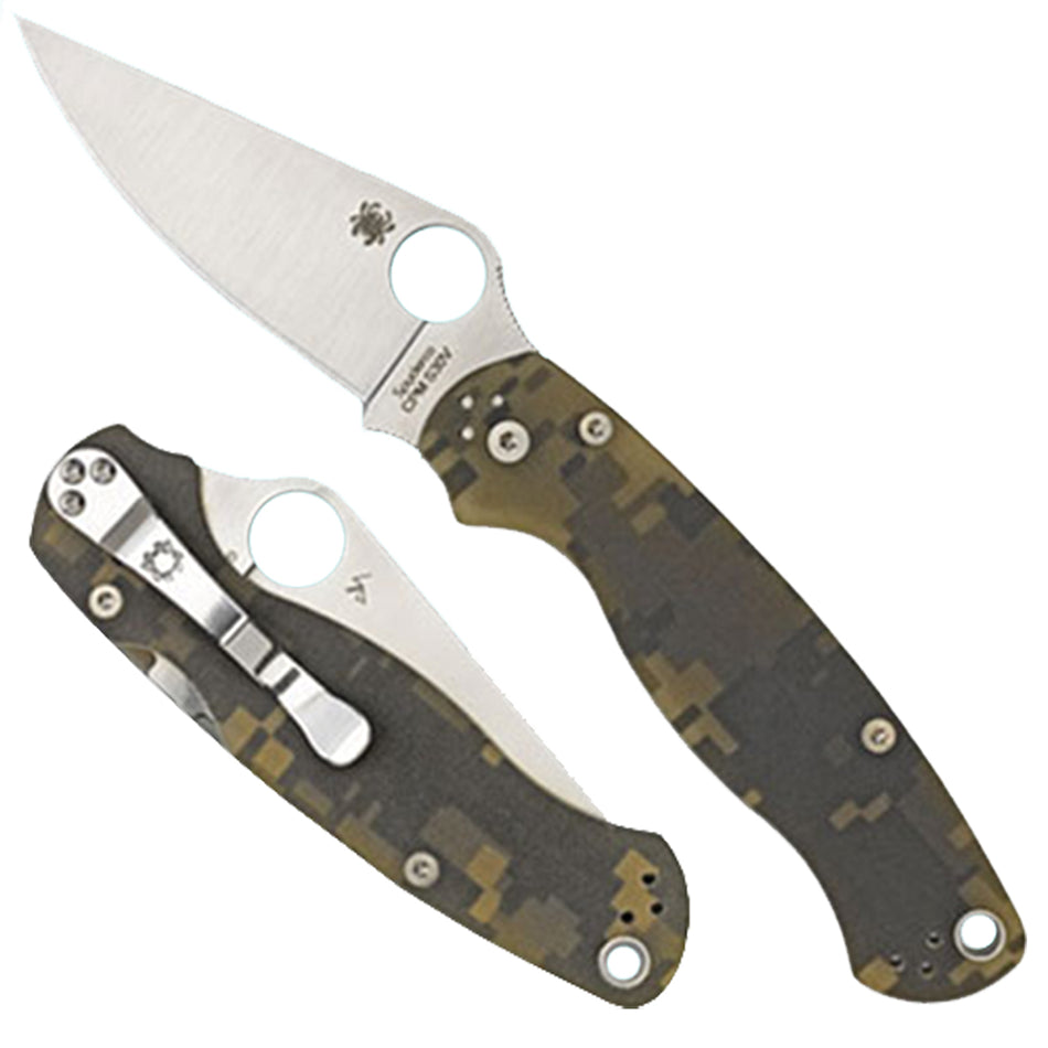 Spyderco C81GPCMO2 Para Military 2 3.45" Folding Knife Plain CPM S45VN SS Blade, Camo G10 Handle