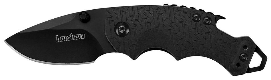 Kershaw Shuffle 8700BLK 2.40" Folding Plain Black Oxide 8Cr14MoV Blade K-Texture Glass-Filled Nylon Handle & Pocket Clip