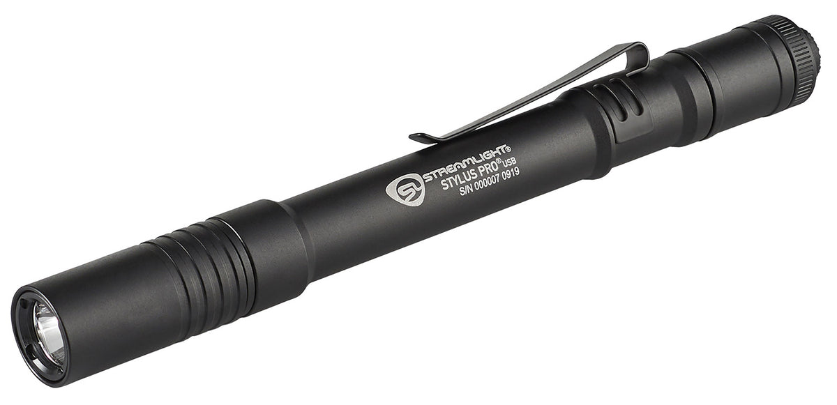 Streamlight Stylus Pro USB 66133 Pen Flashlight 350 Lumens Black Anodized White LED