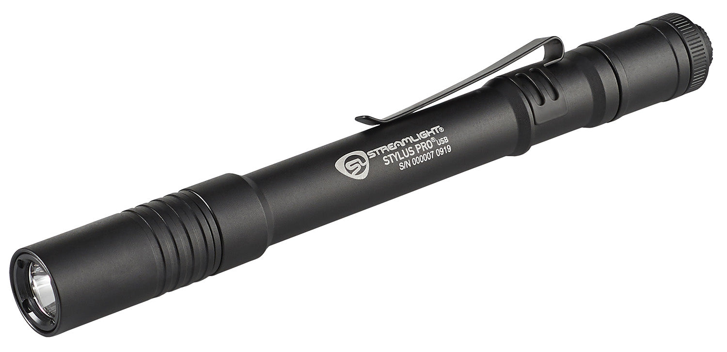 Streamlight Stylus Pro USB 66133 Pen Flashlight 350 Lumens Black Anodized White LED