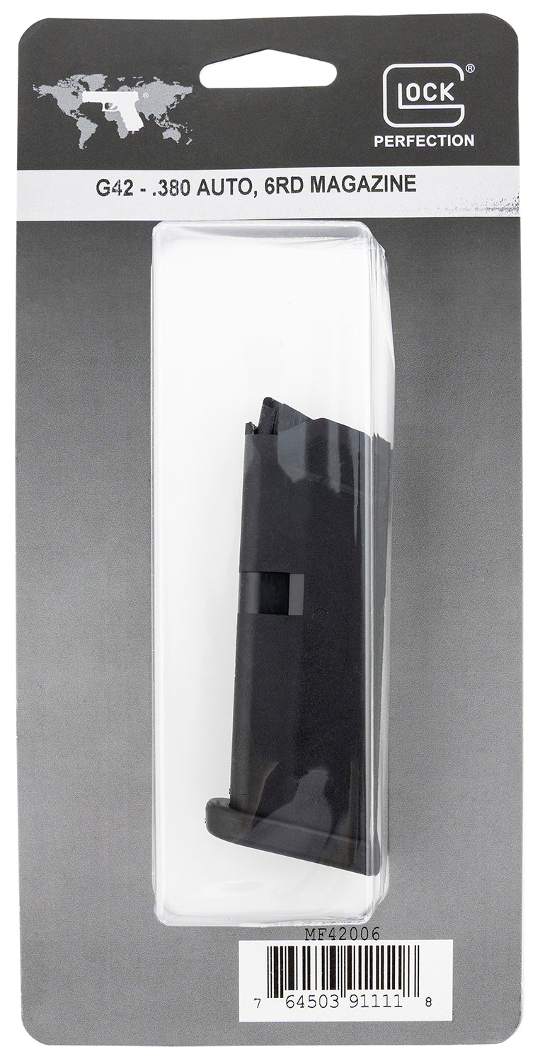 Glock G42 .380 ACP 6rd Black Polymer Handgun Magazine