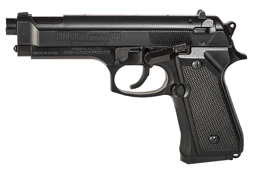 Daisy 340 Powerline Spring Piston Air Pistol .177 BB 13+1 Black Checkered Grips