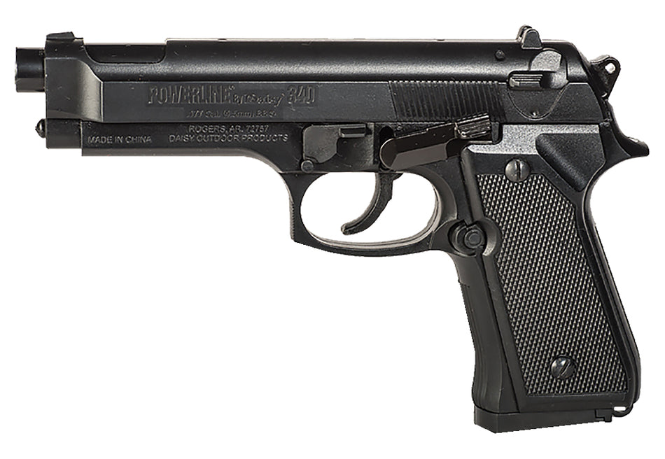 Daisy 340 Powerline Spring Piston Air Pistol .177 BB 13+1 Black Checkered Grips
