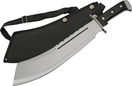 SZCO Rite Edge Black Bully 13.5" SS Blade Machete with Sheath