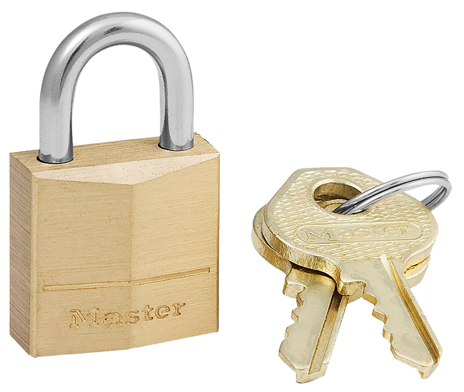 Master Lock 120D Gold Solid Brass Keyed Padlock Corrosion Resistant
