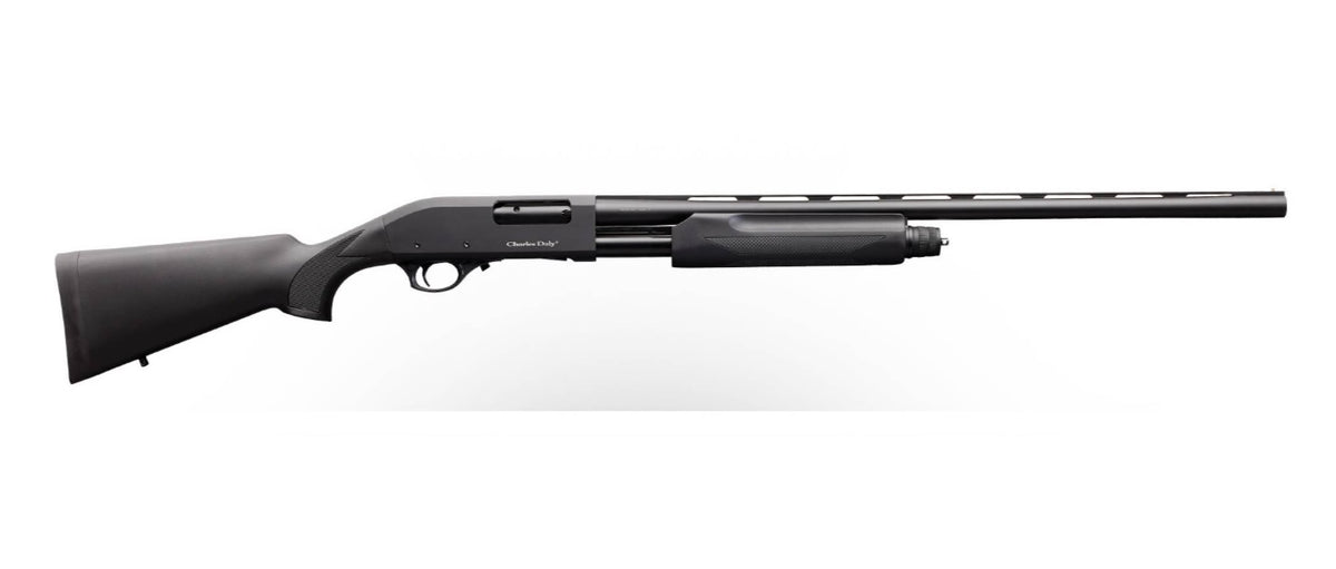 Charles Daly 301 Full Size 12 Gauge Pump Shotgun, Black Vent Rib Barrel, Synthetic Stock, Mobil Choke System