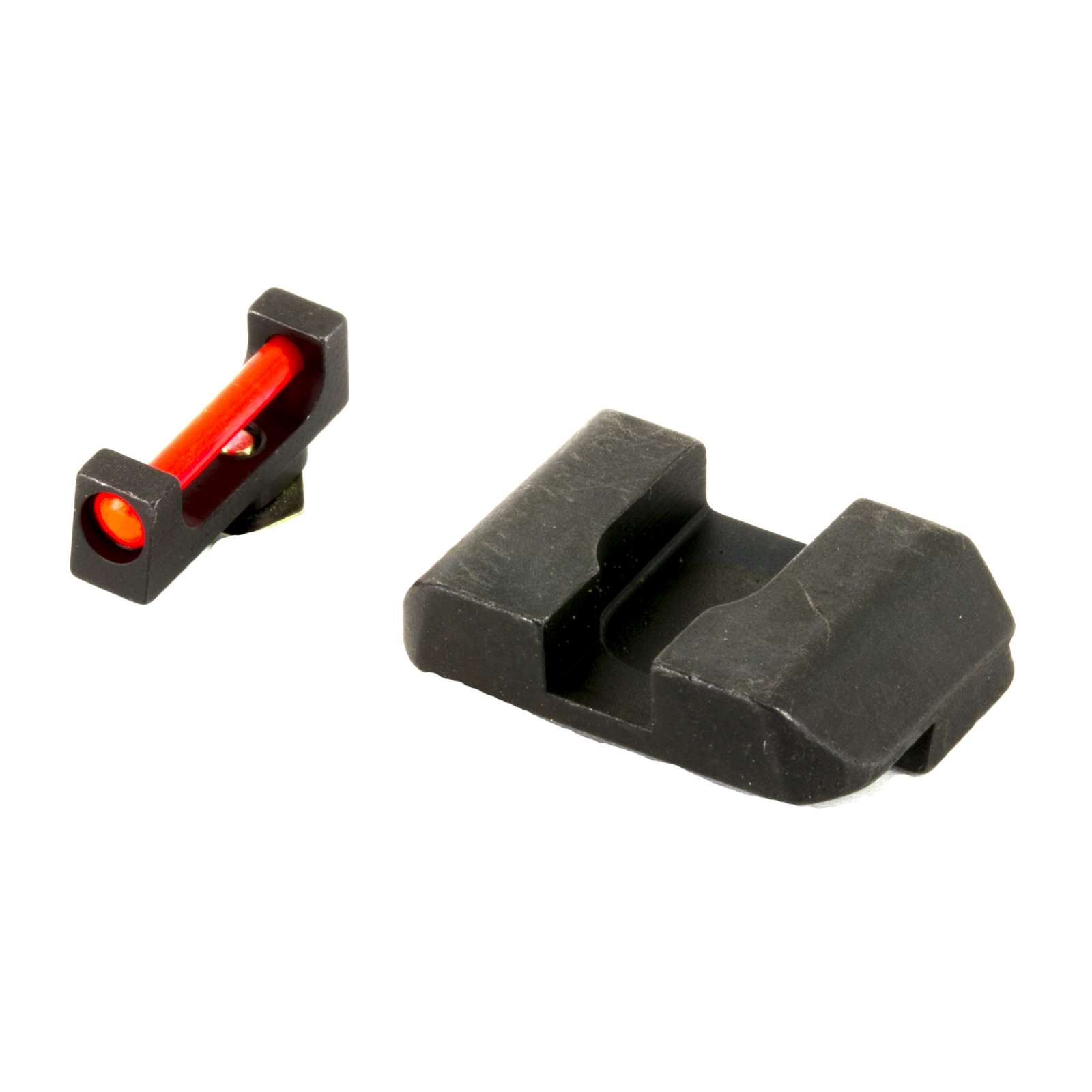 AmeriGlo Red Fiber Front and Black Rear Iron Sights Most Small and Medium Frame Glock Models