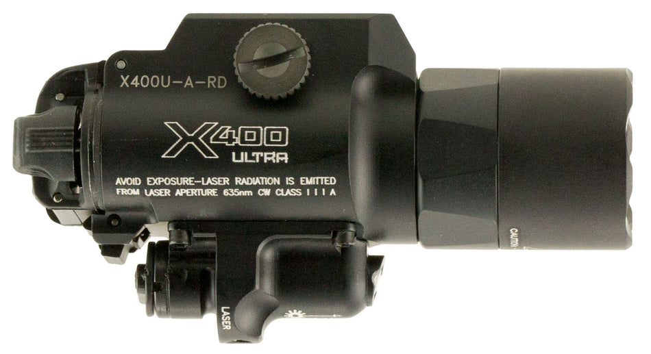 SureFire X400UARD Ultra Black Anodized WeaponLight 1,000 Lumen LED/Red Laser Combo