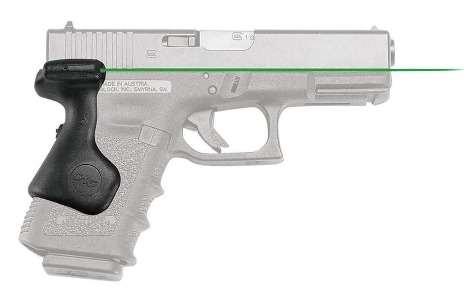 Crimson Trace Lasergrips Glock Compact 19/23/32 Gen3/4/5 Green Laser Sight, Instinctive Activation, Black Polymer