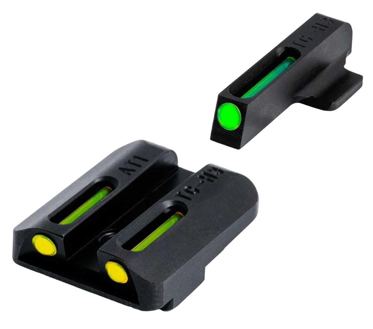 TruGlo TG131GT1B TFO Green Front Yellow Rear Tritium Fiber Optic Night Sight Glock 42 43