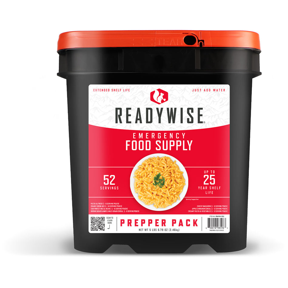 ReadyWise 52-Serving Freeze-Dried Emergency Prepper Pack Bucket (RW01152)