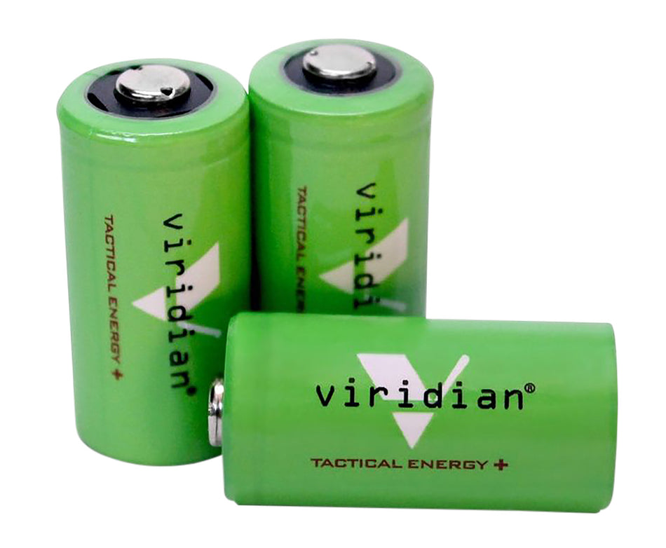 Viridian CR123 Lithium Battery Green 3.0 Volts 1,750 mAh for Laser Sights, 3 Count