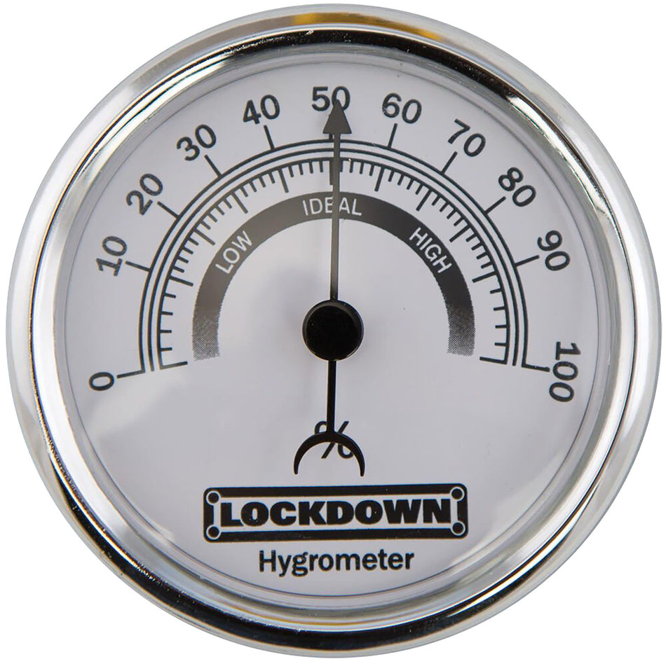 Lockdown 222111 Gun Safe Vault Hygrometer 2.75 Inch Silver