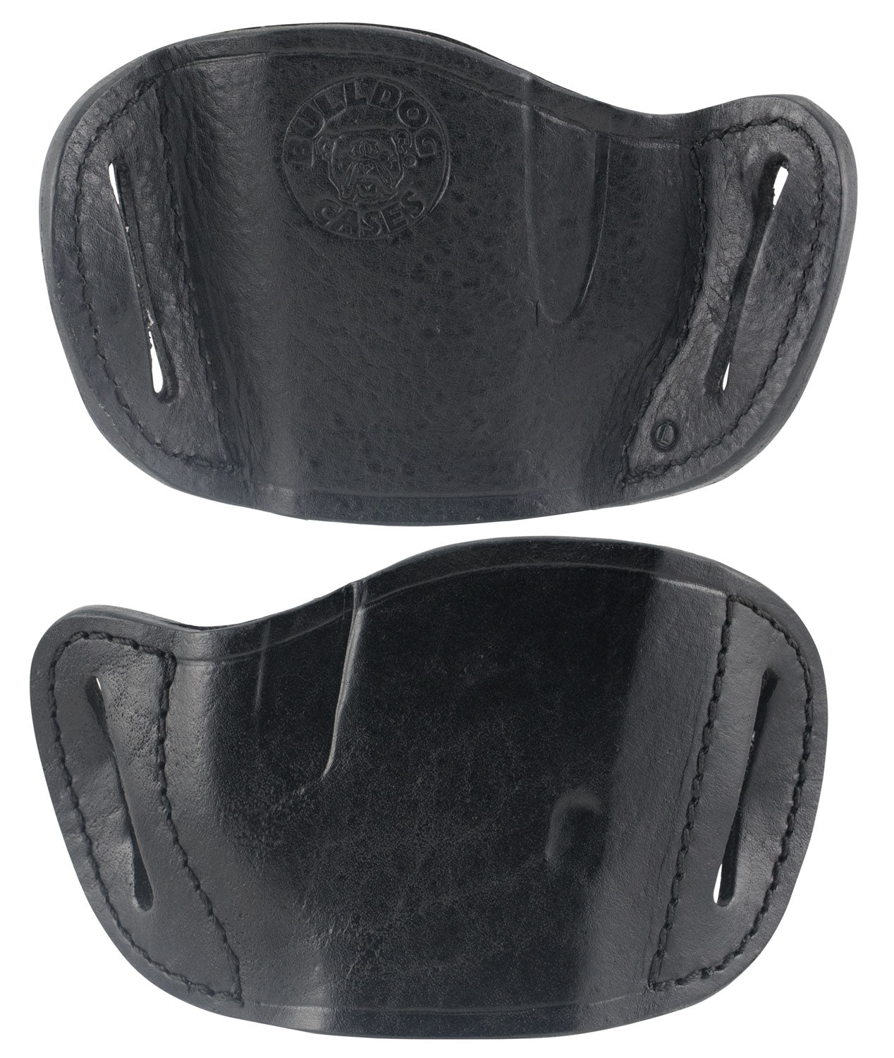 Bulldog MLBL Molded Outside Waistband Black Leather Belt Slide Holster for Glock, Ruger P85, S&W M&P 40 Right Hand