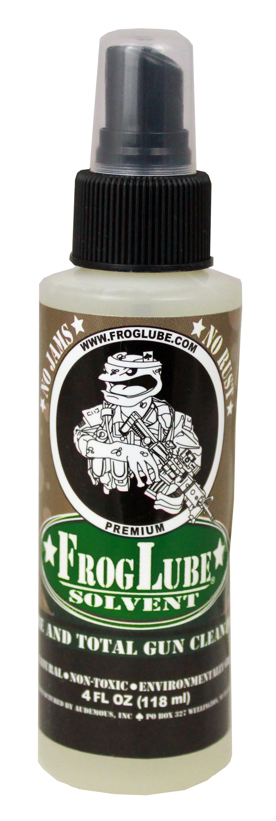 FrogLube Solvent Spray 4oz Bottle - Carbon and Petroleum Remover for Guns