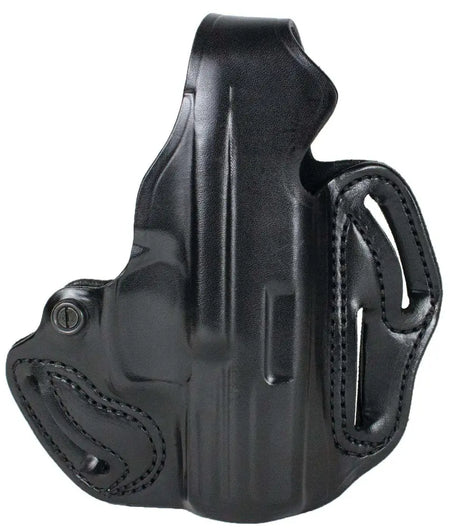 DeSantis Black Leather Thumb Break Scabbard Holster for SIG P320 Compact Romeo Optic Right Hand
