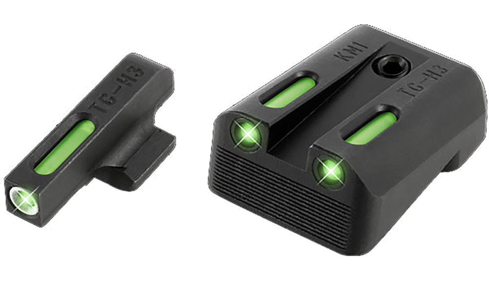 TruGlo TG13KM1A TFX Green Tritium Fiber Optic Handgun Sight Set Kimber Fortress Finish