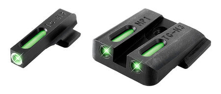 TruGlo TFX TG13MP1A Green Tritium Fiber Optic White Outline Iron Sight Set