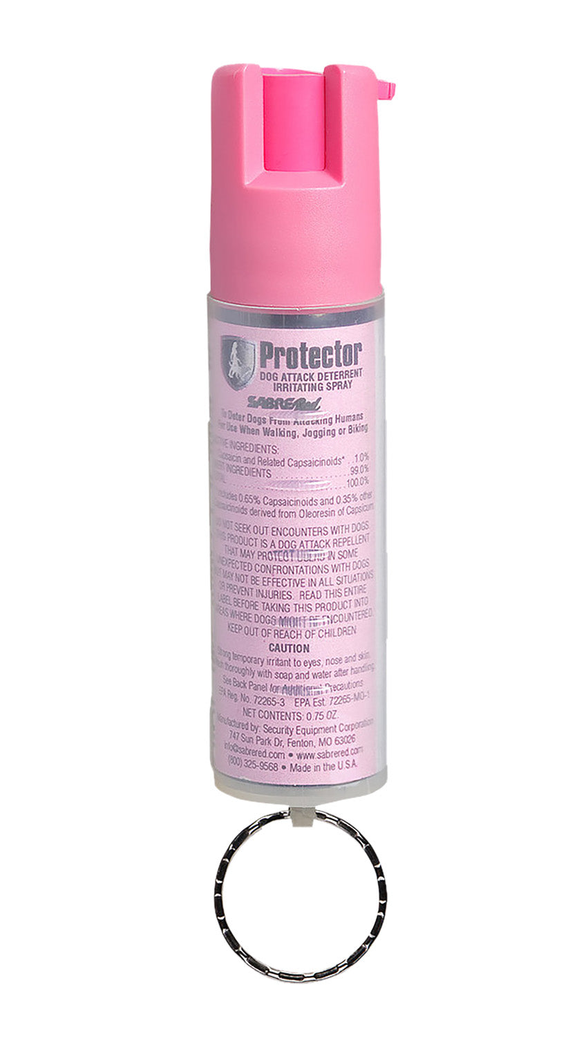 Sabre SRPNBCPKR02 Dog Spray Pink Capsaicin 1% Major Capsaicinoids 0.75 oz with Key Ring