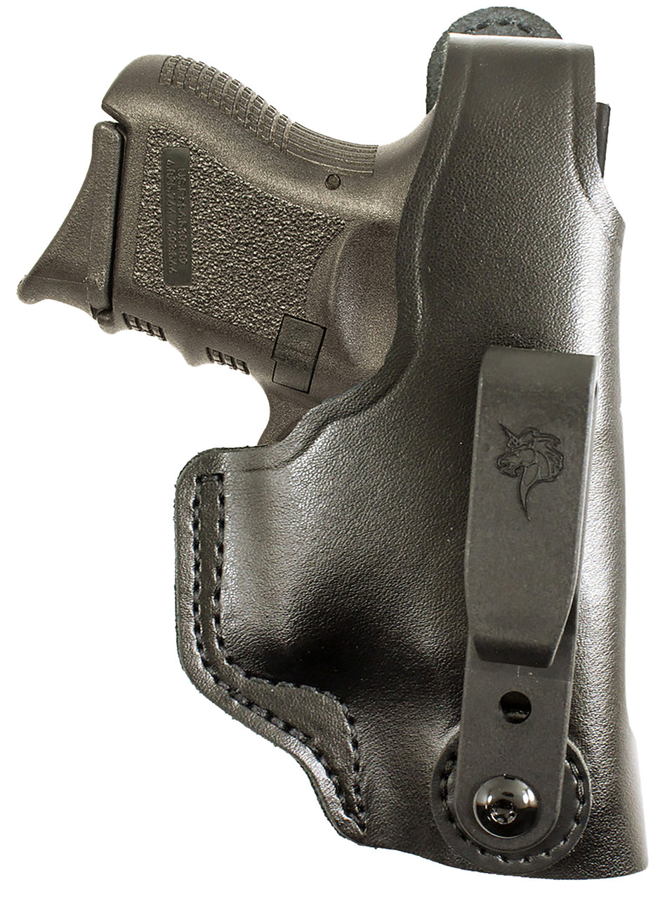 DeSantis Dual Carry II IWB OWB Black Leather Belt Clip Holster for Glock 26 and Walther PPS RH