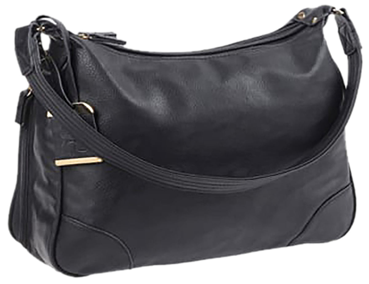 Bulldog BDP010 Black Leather Hobo Purse w/ Integrated Holster for Small Autos & Revolvers Ambidextrous