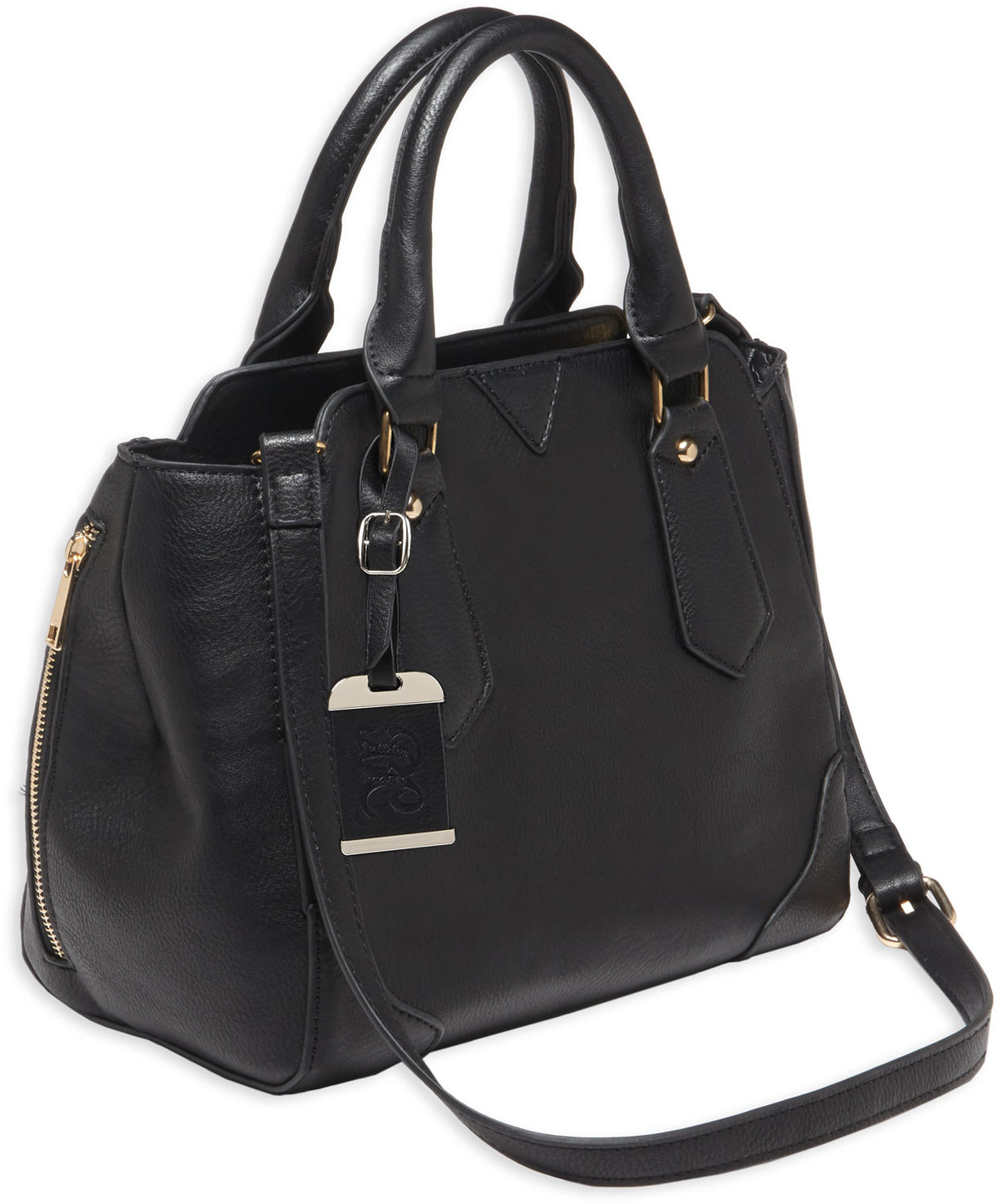 Bulldog BDP020 Black Leather Satchel Purse with Integrated Holster for Small Handguns Ambidextrous