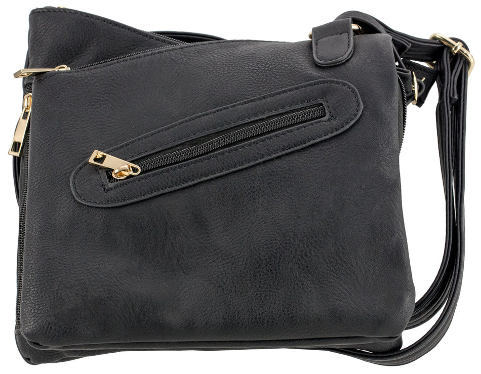Bulldog BDP030 Black Leather Cross Body Purse with Integrated Holster for Small Autos and Revolvers