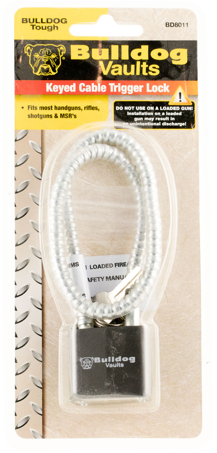 Bulldog BD8011 Universal Cable Trigger Lock with 2 Keys - Metal Firearm Security