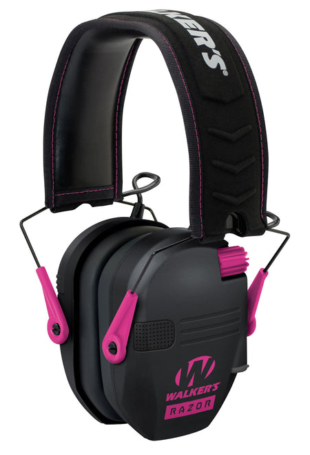 Walker's GWPRSEMPNK Electronic Razor Slim Muff 23 dB Black/Pink Over-the-Head