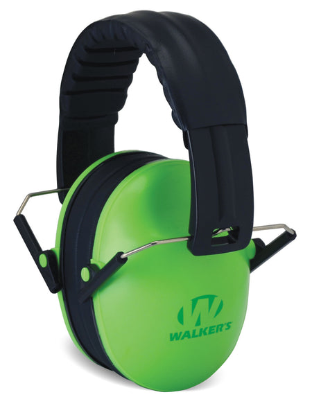 Walker's GWPFKDMLG Folding Youth Hearing Muff 23 dB Lime Green/Black Over-the-Head