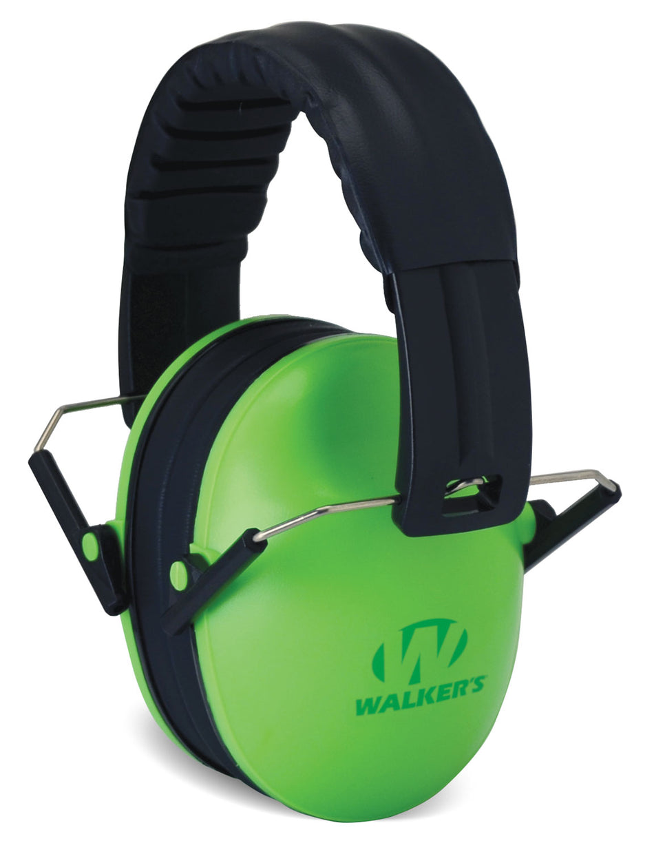 Walker's GWPFKDMLG Folding Youth Hearing Muff 23 dB Lime Green/Black Over-the-Head
