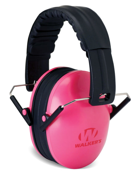 Walker's GWPFKDMPK Youth Folding Hearing Muff 23 dB Pink/Black Over-the-Head