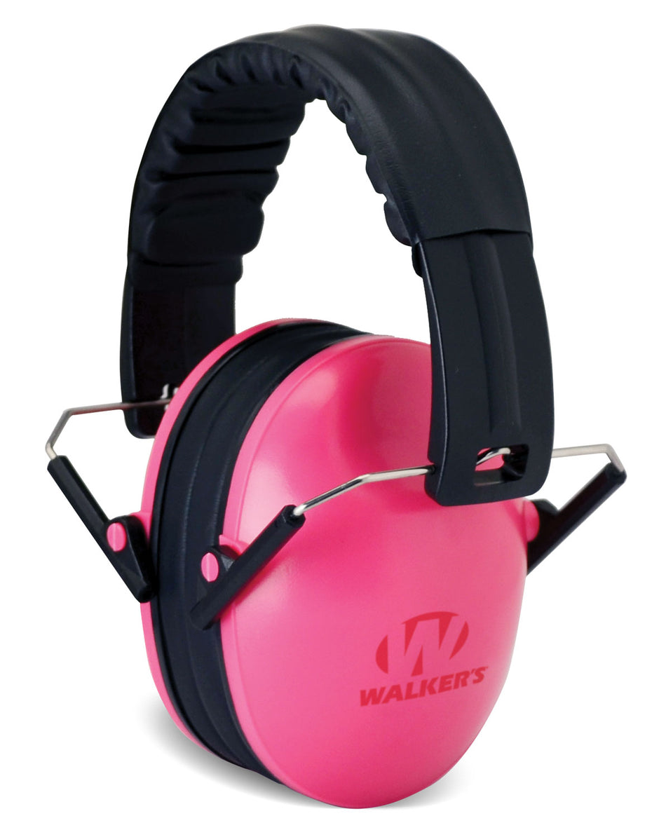 Walker's GWPFKDMPK Youth Folding Hearing Muff 23 dB Pink/Black Over-the-Head