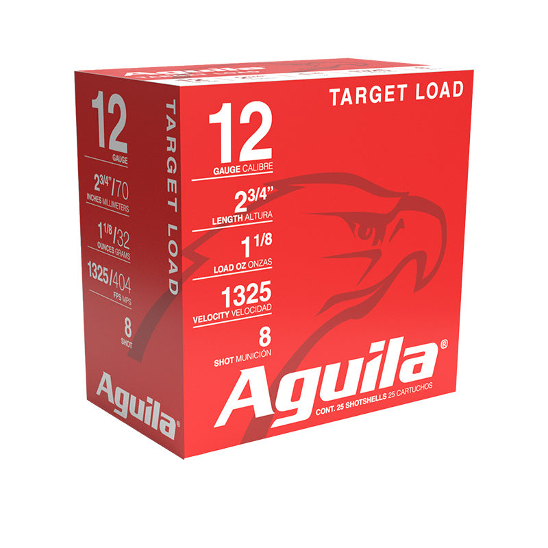 Aguila 12 Gauge Shotgun Shells Competition Sporting Clays High Velocity #8 1-1/8 oz 2.75 in