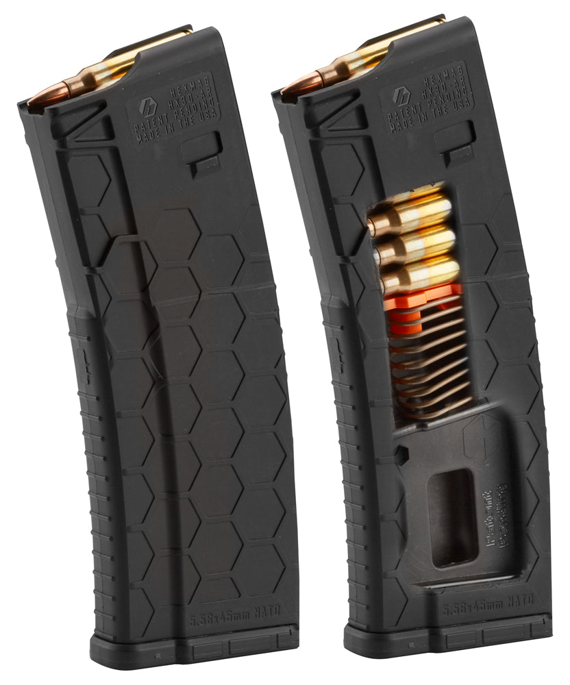 Hexmag HX1530ARBLK Series 2 AR-15 Magazine 15-Round Multi-Caliber Black Polymer