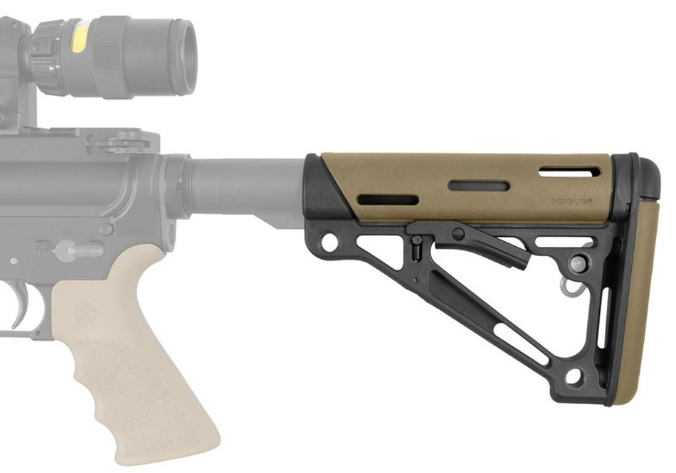 Hogue OverMolded AR-15 M16 M4 Collapsible Buttstock FDE Tan Commercial Buffer Tube