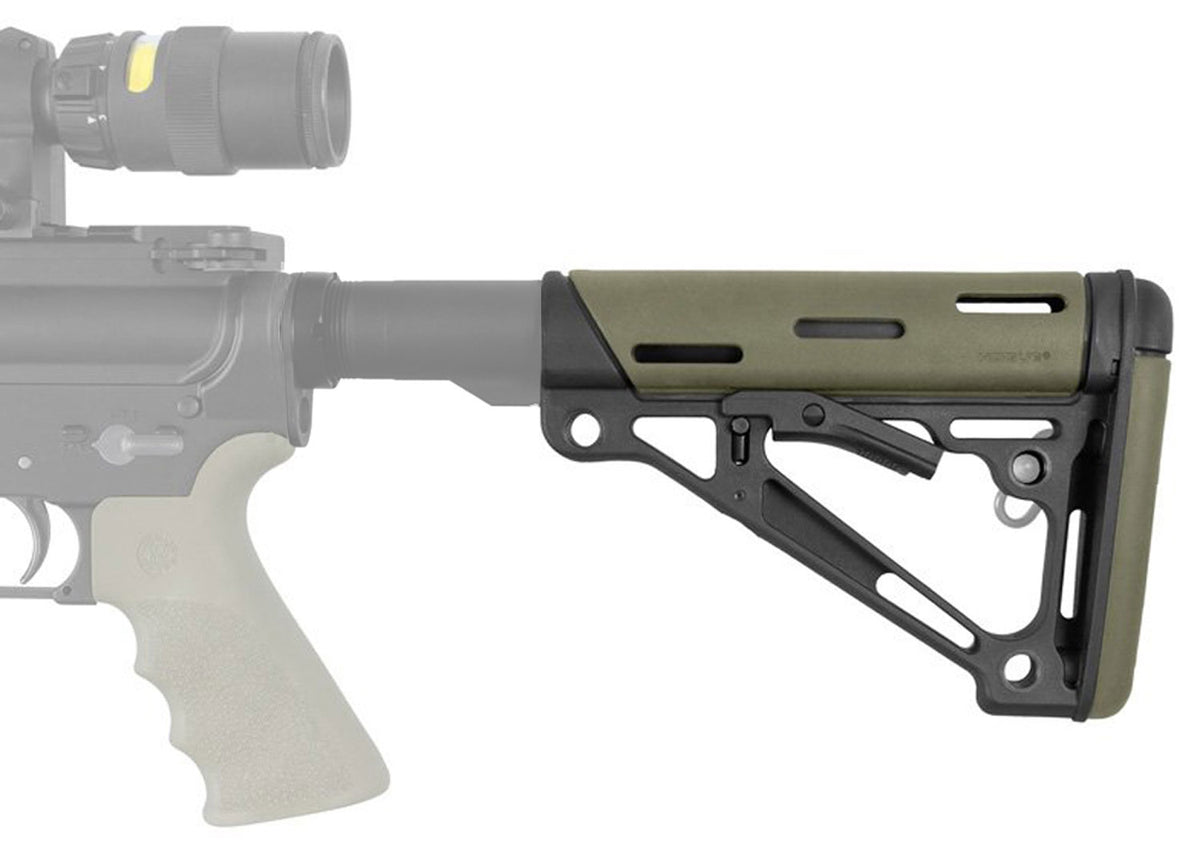 Hogue OverMolded AR-15 M16 M4 Collapsible Buttstock OD Green Mil-Spec Buffer Tube