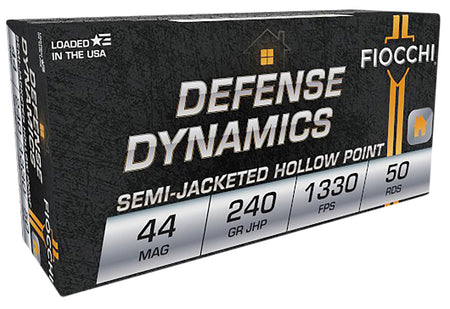 Fiocchi .44 Magnum 44D500 Defense Dynamics Jacketed Hollow Point JHP 240 Grain
