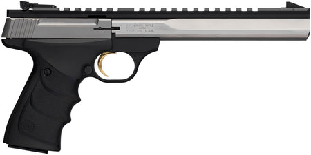 Browning 051508490 Buck Mark Contour Pistol, 22 LR, 10+1, 7.25" Contoured Barrel, Matte Stainless Optic-Ready Slide, Black Ultragrip RX Grip
