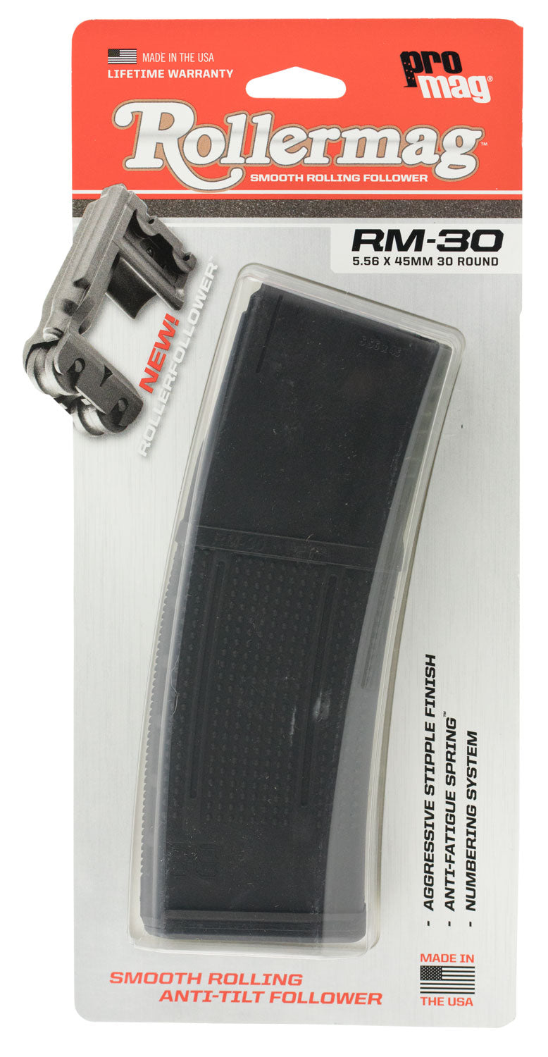 ProMag RM30 30-Round 5.56x45mm AR-15 Detachable Magazine w/Roller Follower Black DuPont Zytel