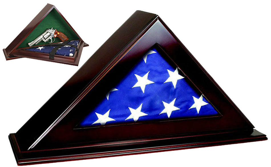 Peace Keeper PFC Patriot Flag Case Hidden Handgun Compartment Mahogany Stain
