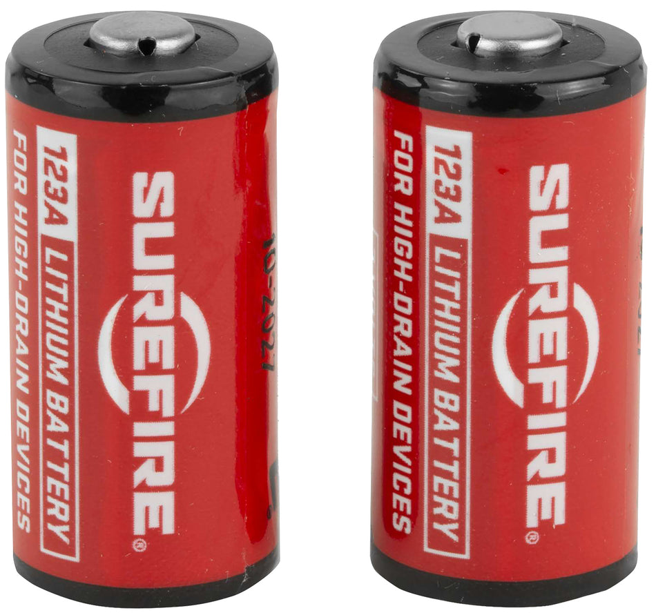SureFire 123A High-Performance Lithium Batteries 3.0 Volts 1500mAh, 2 Pack