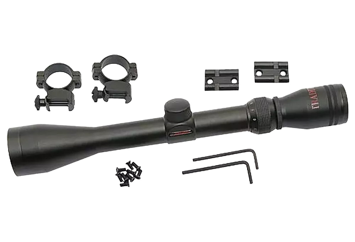 Traditions A1171 Muzzleloader 3-9x40mm Scope Pack Matte Black Duplex Reticle Includes Medium Rings & Base