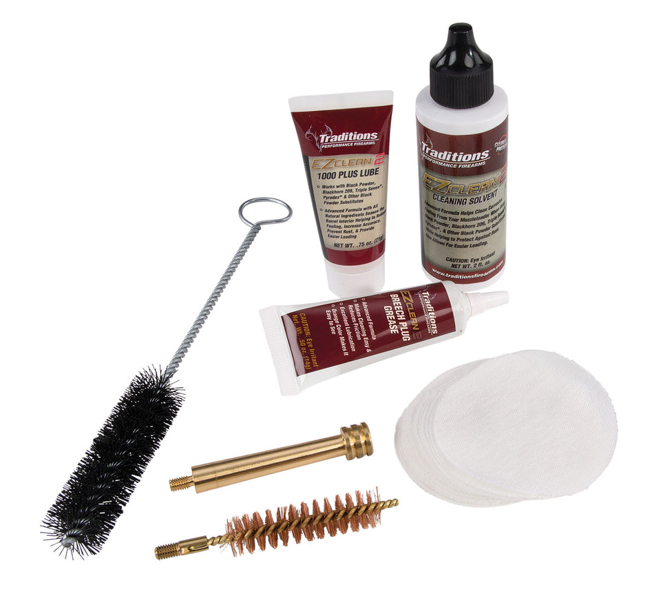 Traditions 50 Cal Muzzleloader Cleaning Kit with EZ Clean 2 Solvent and Lube