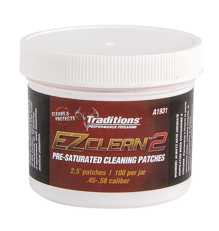 Traditions EZ Clean 2 Pre-Saturated Cleaning Patches 45-54 Cal 100 Pk (A1931)