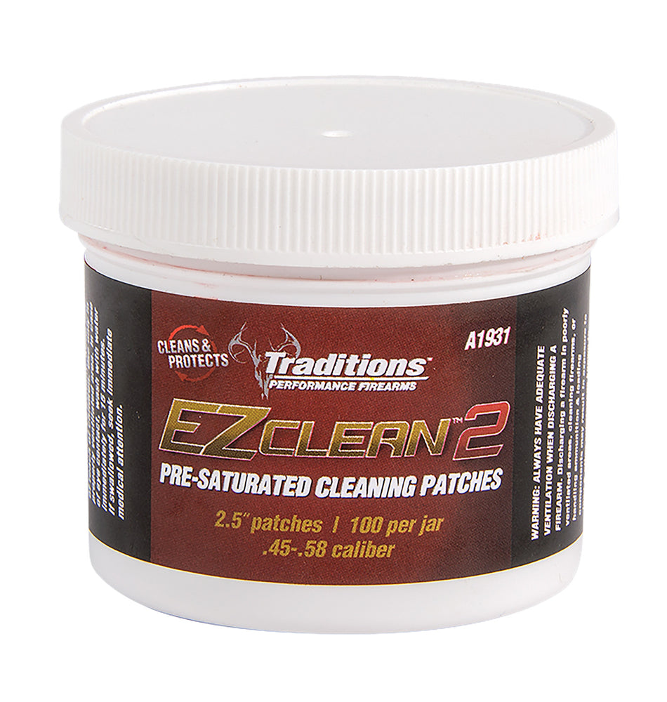 Traditions EZ Clean 2 Pre-Saturated Cleaning Patches 45-54 Cal 100 Pk (A1931)