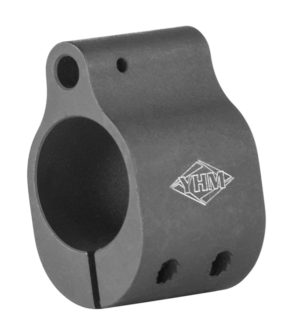 YHM 9384 Low Profile Gas Block with Clamping Screws .750" Black Phosphate Steel for AR-Platform